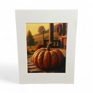 Pumpkin Photo Print 8x10 Matted to 11x14 Fall Home Decor